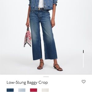 Madewell Low-Slung Blue Baggy Crop Jeans